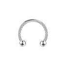 Piercing Titânio Ferradura Zircônia Cravejada 1.2*10mm