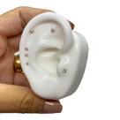 Piercing Titânio Labret Dourado Ponto De Luz Microponto