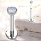 Piercing Titanio Labret Ponto Luz Push Pin Zirconia 2ou3mm pedra de zirconia pontos de uso Tragus Conch Helix Label Orelha