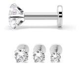 Piercing Tragus Flat Helix Labret Pedra Zirconia 2 3 E 4 Mm