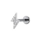 Piercing Tragus Raio Cravejado Base Reta Prata 925