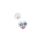 Piercing Tragus Reto 8mm Prata 925 Coração Piercing Tragus Reto 8mm Prata 925 Coração