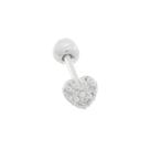 Piercing Tragus Reto 8mm Prata 925 Coração