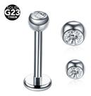 Piercing Tragus Titânio Flat Helix Labret Pedra Zirconia