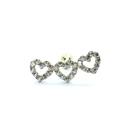 Piercing Trio Corações Ponto Luz Cartilagem Trágus Orelha 25784 K055