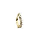 Piercing Uma Peça Argola Trava Click 9 Pedra Branca 7mm - Ouro 18k