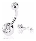 Piercing Umbigo 2 Pedras Aço Cirúrgico