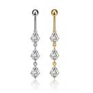Piercing Umbigo 3 Zircônias - Aço cirúrgico/Semijoia Cor:Dourado Piercing Umbigo 3 Zircônias - Aço cirúrgico/Semijoia Cor:Dourado