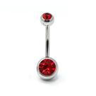 Piercing Umbigo Aço Cirúrgico com 2 Pedras Zircônias