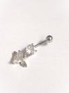 Piercing umbigo aço cirúrgico coração alado zirconia
