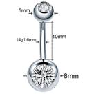 Piercing Umbigo Antialérgico Aço Cirúrgico Pedra Zircônia Piercing Umbigo Antialérgico Aço Cirúrgico Pedra Zircônia