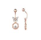 Piercing umbigo balanço ponto luz borboleta zirconia Cor:Dourado