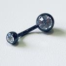 Piercing Umbigo Black PVD Pedra Branca