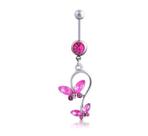 Piercing Umbigo Borboleta Com Haste Em Aço Cirúrgico