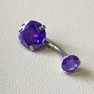Piercing Umbigo com Pedra Redonda Roxa Piercing Umbigo com Pedra Redonda Roxa
