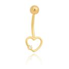 Piercing Umbigo Coração Ouro 18k 750