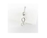 Piercing Umbigo Infinito Prateado Aço Cirúrgico Vintage