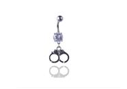Piercing Umbigo Prateado Algemas Aço Cirúrgico