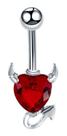 Piercing Umbigo Tentação Coração Vermelho Sexy Estilo