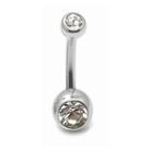 Piercing Umbigo Titânio com Zircônias