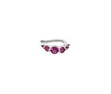 Piercing unitário com pedras redondas safira rosa banhado a ródio branco - zircônia Piercing unitário com pedras redondas safira rosa banhado a ródio branco - zircônia