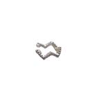 Piercing unitário zig-zag cravejado banhado a ródio branco