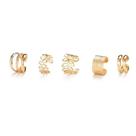 Piercings Brincos Kit 5 Pressão Argola Orelha Banhado Ouro