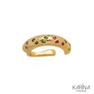 Piercings Fake Dourado Com Zirconias Coloridas
