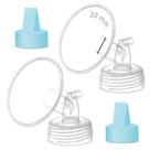 Pieza para extractor de leche materna Maymom con bridas de boca ancha de 20 mm y válvulas azules