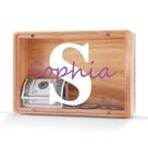 Piggy Bank COSPOT, nome personalizado, madeira, acrílico para crianças