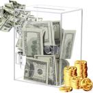 Piggy Bank ETPlanet Acrílico transparente para adultos e crianças com chave