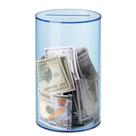 Piggy Bank hicocool Acrílico Transparente para Adultos e Crianças Azul