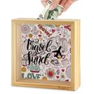 Piggy Bank HuaArt Wooden Safe Economize dinheiro para crianças 20x20x6cm