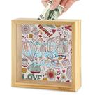 Piggy Bank HuaArt Wooden Safe Money Safe Money Savings Bank para crianças