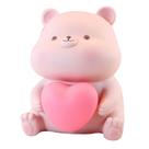 Piggy Bank Love Bear de plástico rosa 12x16cm para crianças