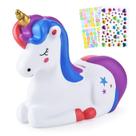 Piggy Bank PJDRLLC Unicorn Girls Inquebrável Plástico Roxo