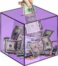 Piggy Bank Vcertcpl acrílico transparente para adultos roxo 12x12cm