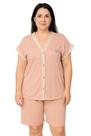 Pijama Aberto C/ Calça Capri Plus Size Corte Grande Gg - Eg