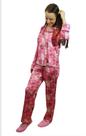 Pijama aberto estampado rosa