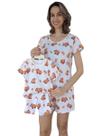Pijama Adulto e Infantil Mãe e Filho Estampa Capivara Pijama Adulto e Infantil Mãe e Filho Estampa Capivara