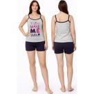 Pijama adulto feminino de verão blusa de alça com short
