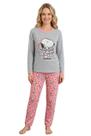 Pijama Adulto Feminino Personagem Blusa Calça Longa Inverno Macio Quentinho Traje Dormir