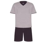 Pijama Adulto Manga Curta Gola V Algodão Lupo ref. 28000-001