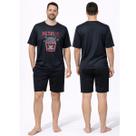Pijama adulto masculino de verão camiseta baby look e short