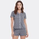 Pijama Americano Feminino Curto Bella Notte 10011005 Preto