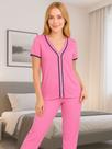 Pijama Americano Feminino Inverno Amamentação com Botão - c12 VANESSA