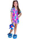 Pijama Americano Stitch Aberto Manga Longa Festa do Pijama