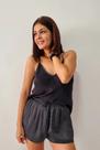 Pijama Any - Short Bolinhas e Blusa Preta