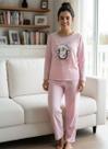 Pijama aurora rosa bebê manga longa e calça