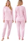 Pijama Aveludado Estampado Mangas Longas e Calça Comprida Cor:Rosa BebêTamanho:P